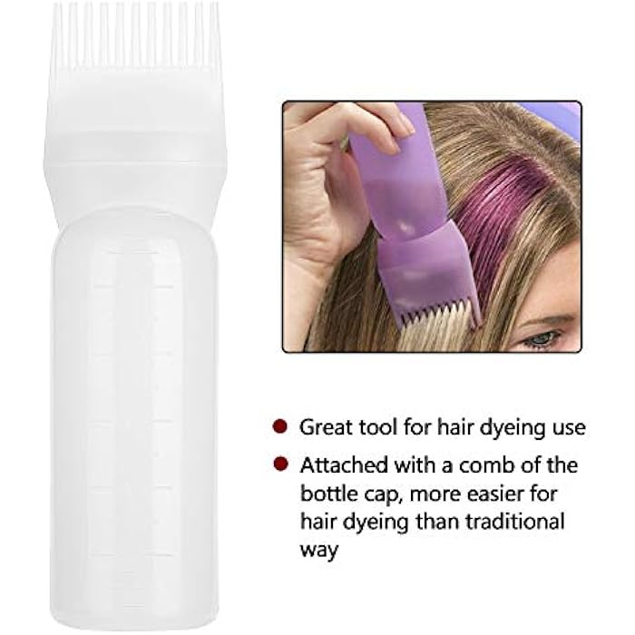 Sonew 3 Colors Hair Dyeing Bottle Brush, Shampoo Hair Color Oil Comb Applicator Hair Dye Essential Tools, Suitable for Professional Use or Home DIY Use(White) - Image 4